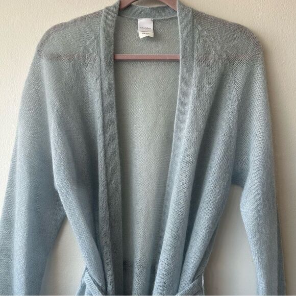 MaxMara Leisure Soft Blue Knitwear Wrap Cardigan in light blue - Picture 2 of 10